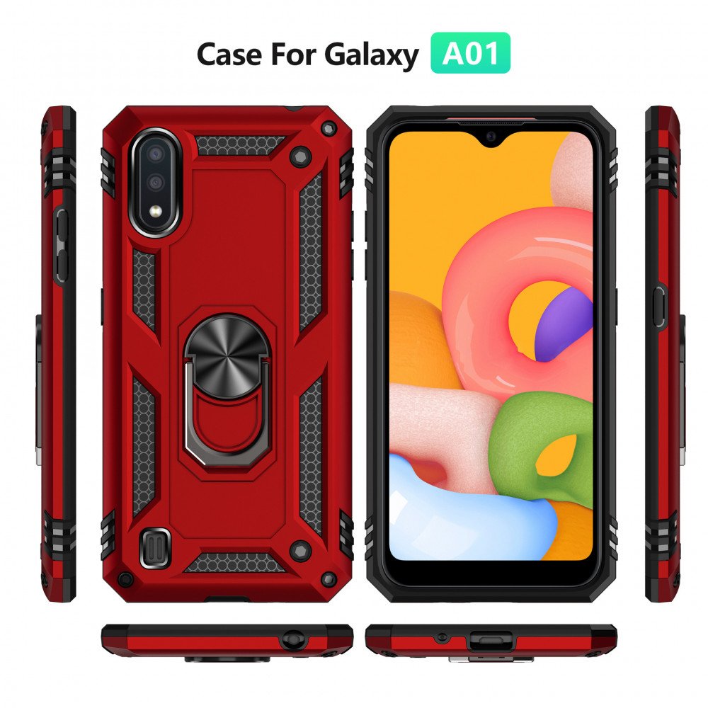 Wholesale Samsung Galaxy A01 Tech Armor Ring Grip Case with Metal